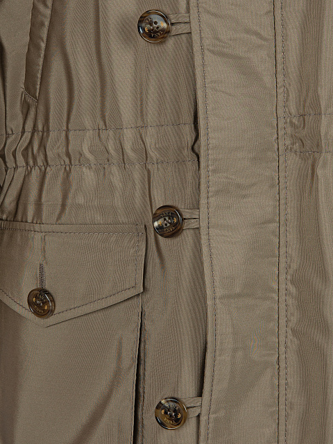 Светло-коричневая парка из шелка на меху рыси, 4