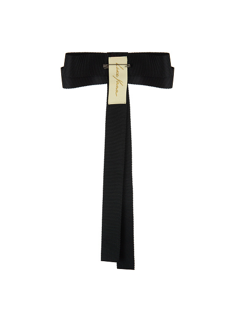 Черная брошь из репсовой ленты в виде банта, 2