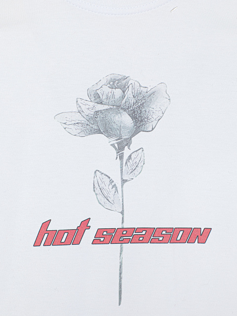 Белая хлопковая футболка Hot Season, 5 Белая хлопковая футболка Hot Season, 5