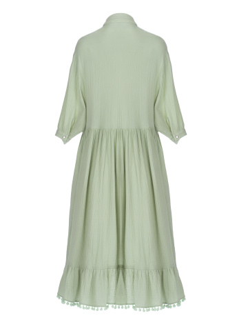Зеленое хлопковое платье-миди, 2