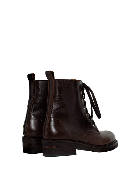 Темно-коричневые кожаные ботинки на шнуровке, 3