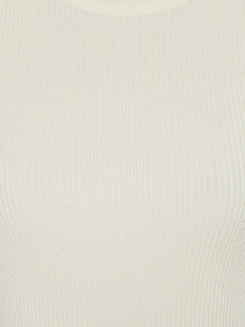 Молочный топ-лапша с круглым вырезом из трикотажа, 3