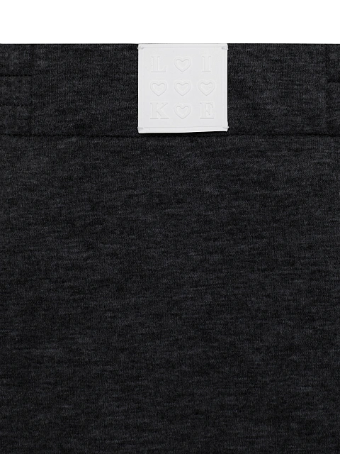 Темно-серый костюм из футера с юбкой-мини, 4