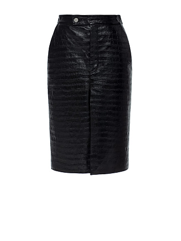 Черная юбка из кожи, 1