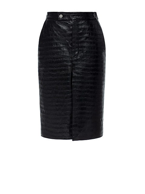 Черная юбка из кожи, 1