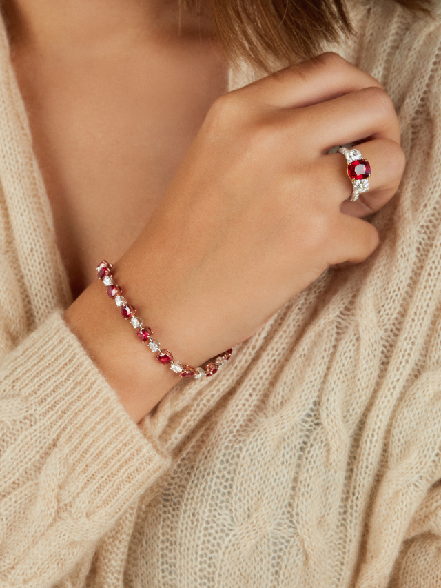 Купить браслет с рубином женский - рубиновый браслет для женщин в Москве винтернет-магазине Yana