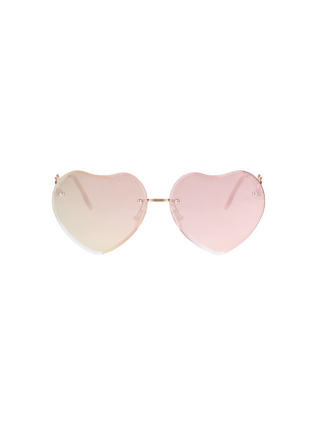 Солнцезащитные очки с розовыми зеркальными линзами в форме сердец, 2
