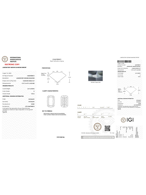Колье с бриллиантами LG в огранке «кушон», 7