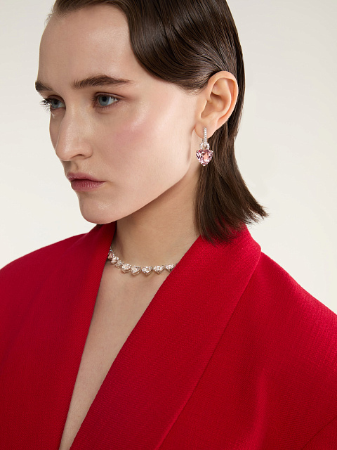 Серьги из белого золота с морганитом в огранке «сердце», 2 Серьги из белого золота с морганитом в огранке «сердце», 2