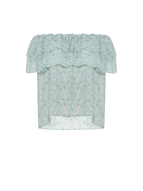 Голубой топ с открытыми плечами, 1