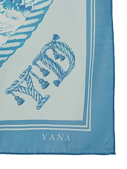Бело-голубой шелковый платок с якорем, 4 Бело-голубой шелковый платок с якорем, 4