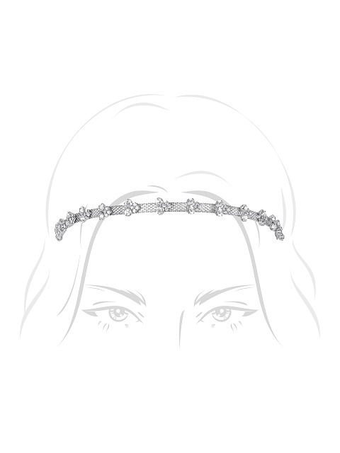 Серебристый ободок со стразами, 1