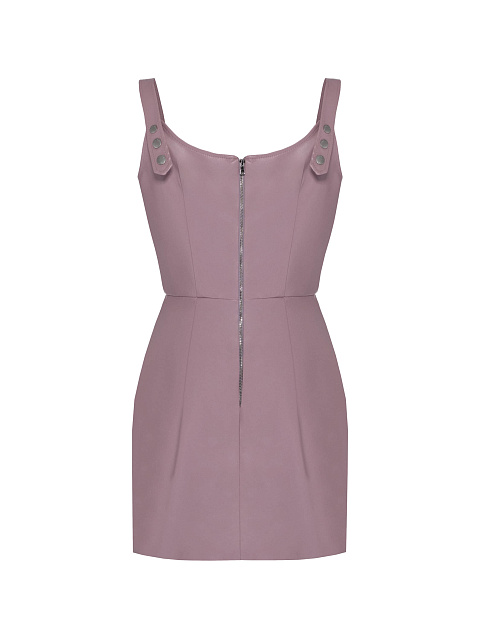 Сиреневое платье-мини из эко-кожи, 2