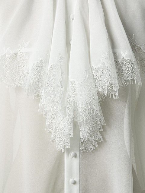 Блузка из шифона с кружевом, 3