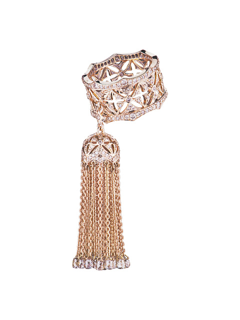 Кольцо-кисть из розового золота с коричневыми бриллиантами, 1