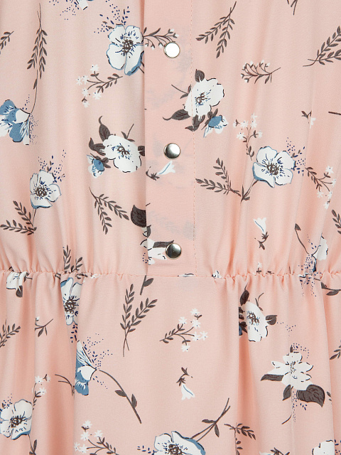 Розовое платье-мини из вискозы с цветочным принтом, 3