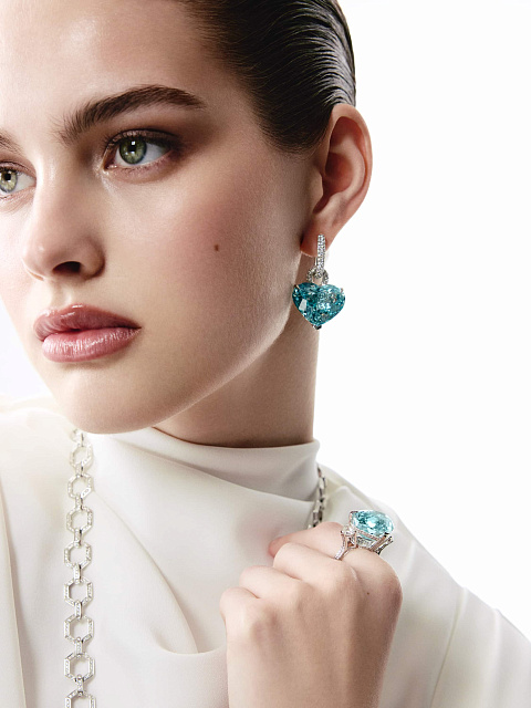 Серьги из белого золота с аквамаринами и бриллиантами, 3 Серьги из белого золота с аквамаринами и бриллиантами, 3