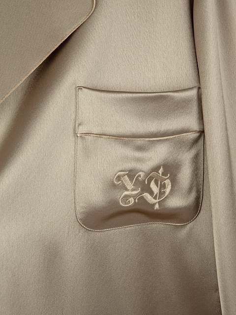 Бежевый домашний костюм из шелка, 4 Бежевый домашний костюм из шелка, 4