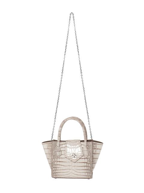 Сумка из кожи крокодила гималаи с серебром, 4 Сумка из кожи крокодила гималаи с серебром, 4