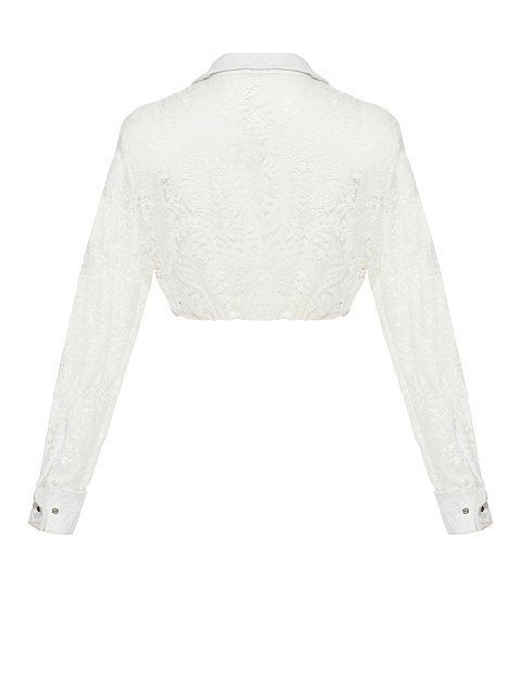 Белая укороченная блузка из кружева, 4