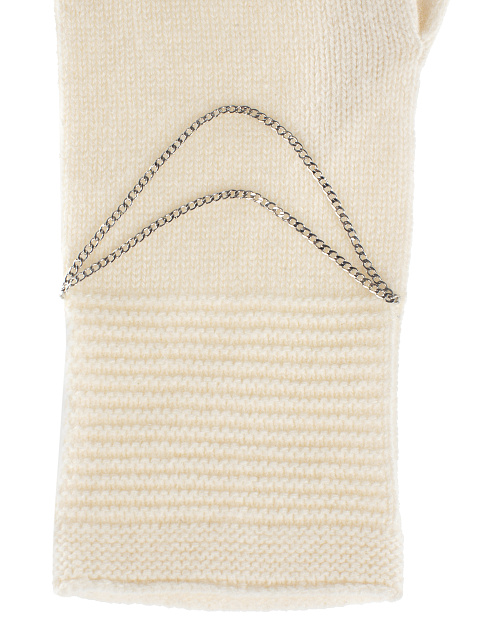 Кашемировые перчатки молочного цвета с серебряной снежинкой, 3 Кашемировые перчатки молочного цвета с серебряной снежинкой, 3