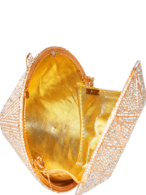 Клатч "Бриллиант" в золотистых стразах, 3