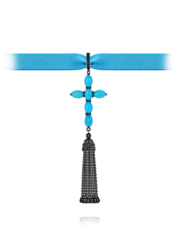 Кулон из черненого золота и бирюзы, 1