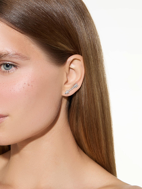 Асимметричные пусеты с розовой эмалью и LG бриллиантами, 4 Асимметричные пусеты с розовой эмалью и LG бриллиантами, 4