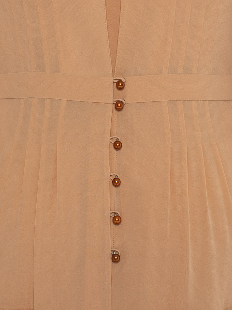 Светло-терракотовое шифоновое платье-миди , 5