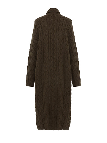 Вязаное кашемировое пальто цвета хаки, 2