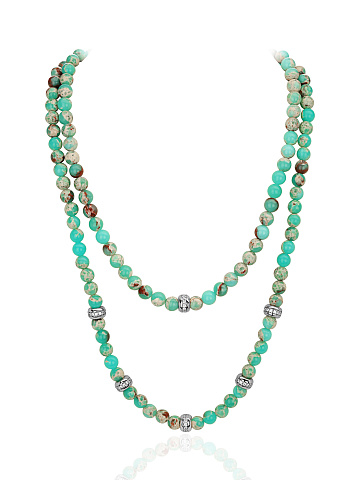 Колье из серебра, яшмы и фианитов, 1