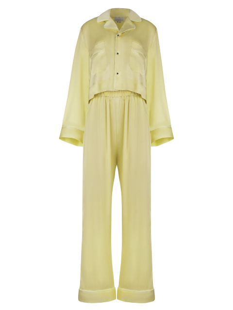 Желтая пижама из вискозы и шелка, 1