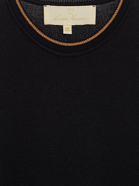 Черный трикотажный джемпер с короткими рукавами, 3