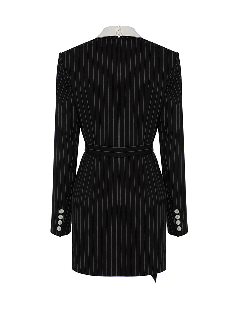 Черное платье-мини в полоску, 2 Черное платье-мини в полоску, 2