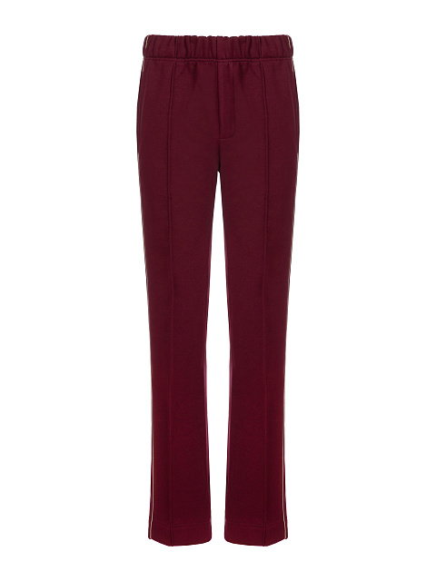 Бордовый костюм с укороченной толстовкой и вышивкой в виде крестов, 3