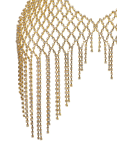 Золотистое бра в стразах с бахромой, 3