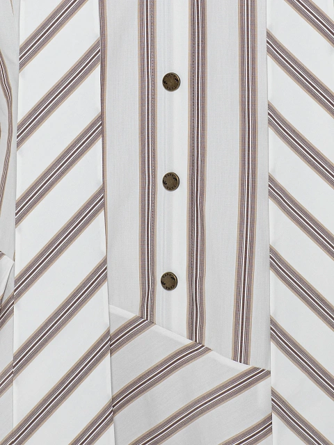 Белое асимметричное платье-миди из хлопка в полоску, 3 Белое асимметричное платье-миди из хлопка в полоску, 3