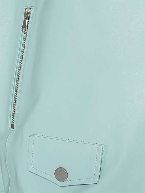 Объемный голубой жилет из кожи, 3