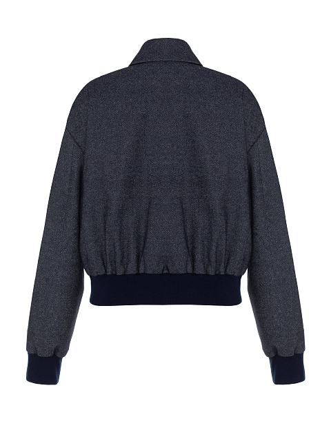 Серо-синий бомбер из костюмной ткани, 2 Серо-синий бомбер из костюмной ткани, 2