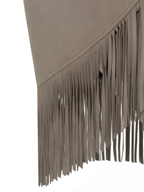Серая юбка-миди c бахромой, 3 Серая юбка-миди c бахромой, 3
