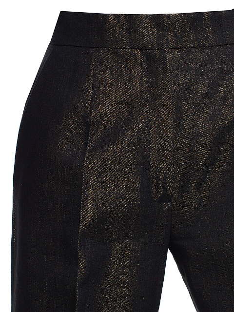 Черный костюм-двойка из джинсовой ткани с золотым напылением, 4