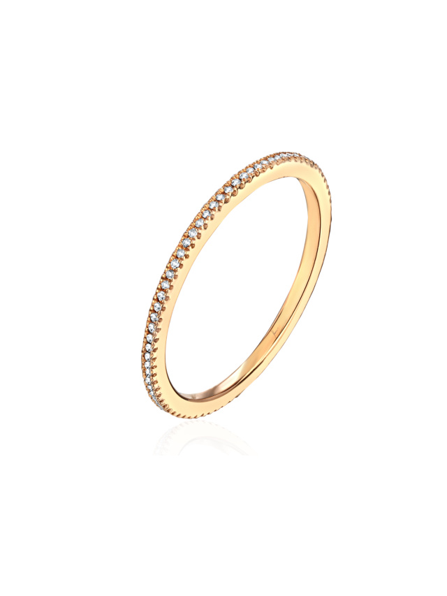 Кольцо из розового золота с бриллиантами круглой огранки, 1