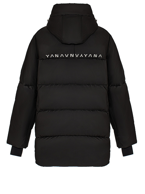 Черный унисекс пуховик с капюшоном, 3