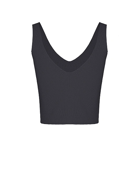 Темно-серый трикотажный топ-лапша, 2