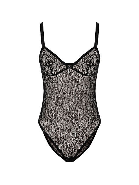 Черное боди из кружева со стразами, 1 Черное боди из кружева со стразами, 1