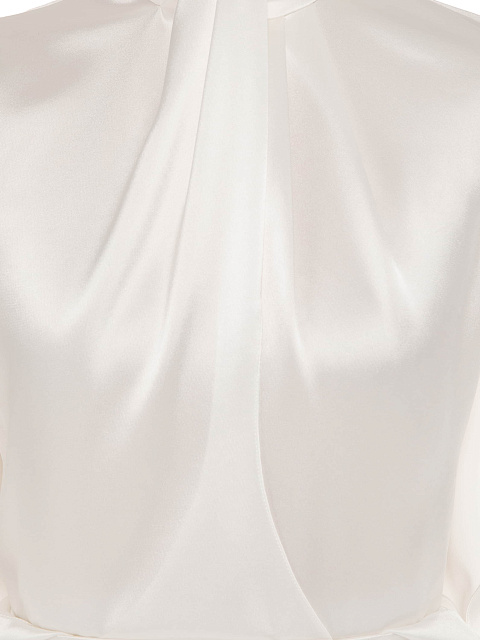 Белое платье-миди с драпировкой, 5