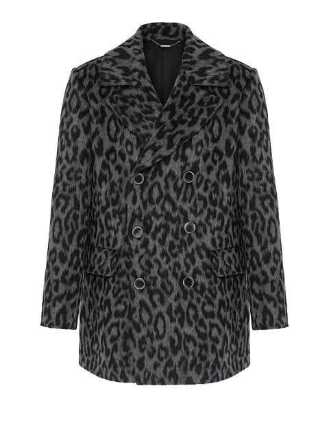 Серое полупальто с леопардовым принтом, 7 Серое полупальто с леопардовым принтом, 7