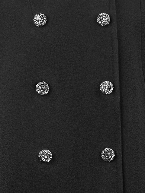 Черный двубортный кейп из шерсти, 3