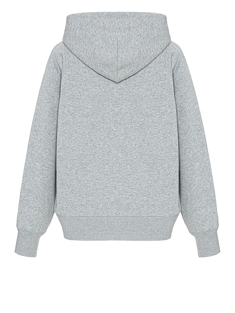 Серое хлопковое худи с вышивкой в виде зайца, 2 Серое хлопковое худи с вышивкой в виде зайца, 2