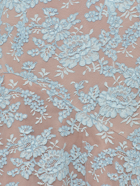 Платье-миди с открытыми плечами из голубого кружева, 3